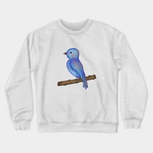 Cute blue bird on the branch Crewneck Sweatshirt